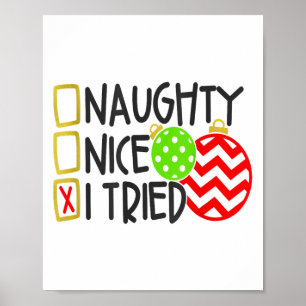 Nice Naughty I Tried Ornaments Novelty _1 Poster