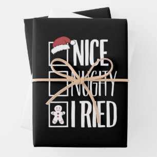 Nice Naughty I Tried Santa's Naughty List Xmas Wrapping Paper Sheets