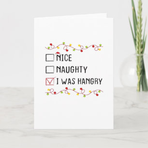 Nice Naughty I Was Hangry List Christmas Card