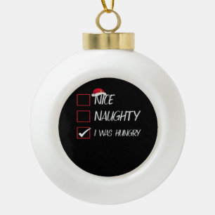 Nice Naughty I Was Hangry Qatari Christmas Heritag Ceramic Ball Christmas Ornament