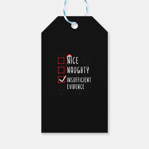 Nice Naughty Insufficient Evidence Christmas List Gift Tags