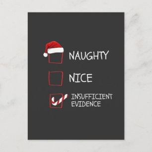 Nice Naughty Insufficient Evidence Santa Christmas Invitation Postcard