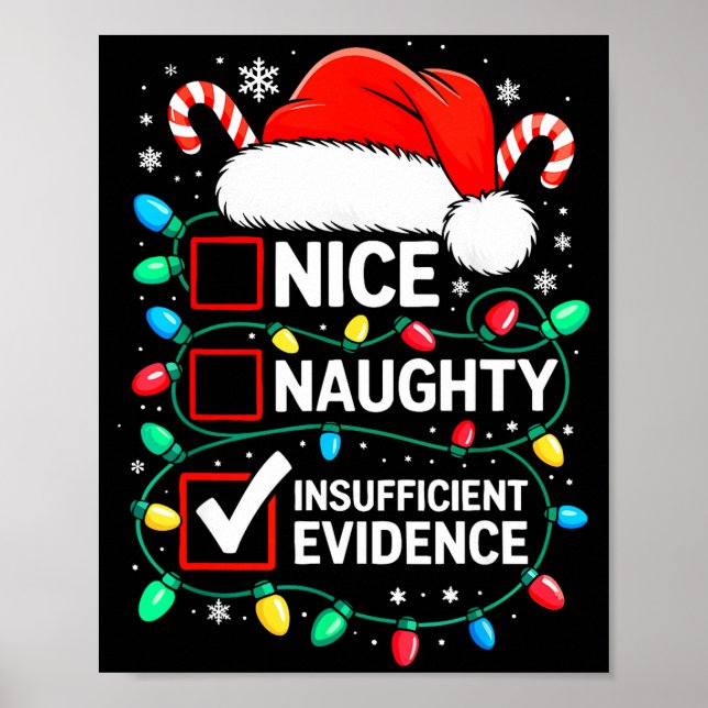 Nice Naughty Insufficient Evidence Shirt Funny Chr Poster (Front)