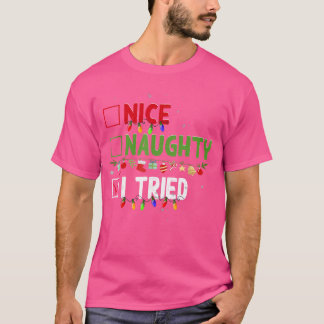 Nice Naughty Iried Family Xmas Pajama Funny Christ T-Shirt