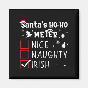 Nice Naughty Irish Christmas List Santa Claus Iris Magnet