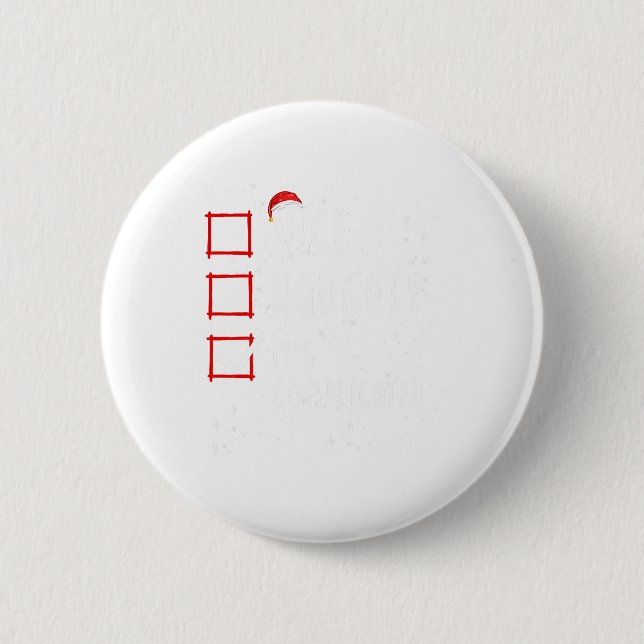 Nice Naughty Its Complicated Christmas List Santa  Button (Front)