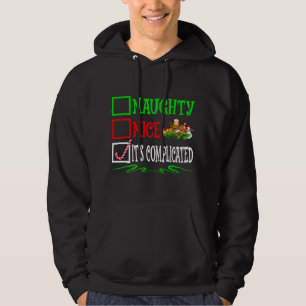 Nice Naughty It's Complicated Santa Christmas List Hoodie