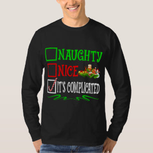 Nice Naughty It's Complicated Santa Christmas List T-Shirt