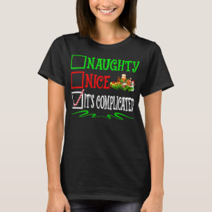 Nice Naughty It's Complicated Santa Christmas List T-Shirt