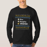 Nice Naughty Jewish Hanukkah Ugly Sweater<br><div class="desc">Ugly sweater, Hanukkah sweater, Jewish holiday, Christmas sweater, Knitted sweater, Hanukkah fashion, Jewish humor, Naughty nice list, Ugly sweater design, Jewish Hanukkah holiday</div>