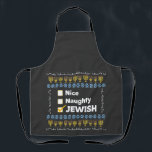 Nice Naughty Jewish Hanukkah Ugly Sweater Apron<br><div class="desc">Ugly sweater, Hanukkah sweater, Jewish holiday, Christmas sweater, Knitted sweater, Hanukkah fashion, Jewish humor, Naughty nice list, Ugly sweater design, Jewish Hanukkah holiday</div>