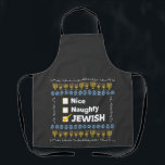 Nice Naughty Jewish Hanukkah Ugly Sweater Apron<br><div class="desc">Ugly sweater, Hanukkah sweater, Jewish holiday, Christmas sweater, Knitted sweater, Hanukkah fashion, Jewish humor, Naughty nice list, Ugly sweater design, Jewish Hanukkah holiday</div>