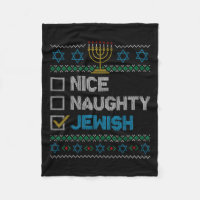 Nice Naughty Jewish Ugly Christmas Sweater Funny H