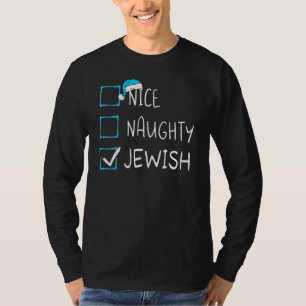 Nice Naughty Jewish Ugly Hanukkah Chanukah Jew T-Shirt