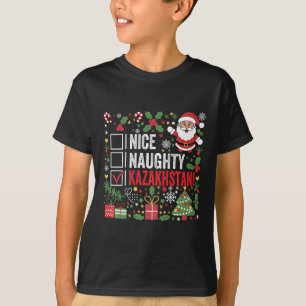 Nice Naughty Kazakhstani Christmas Santa Claus Kaz T-Shirt