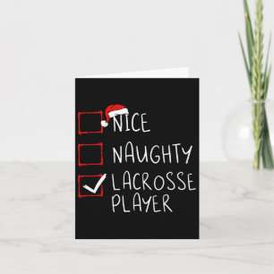 Nice Naughty Lacrosse Player List Christmas Santa  Card