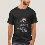 Nice Naughty Lead Guitar Player List Christmas San T-Shirt
