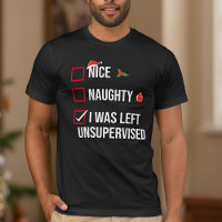 Nice Naughty Left Unsupervised Funny Christmas