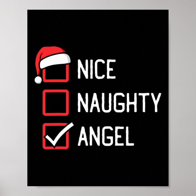 Nice Naughty List Angel Christmas 1  Poster (Front)