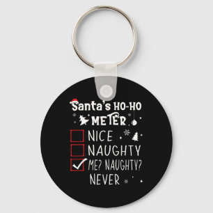 Nice Naughty Me Naughty Never Christmas List 1 Keychain