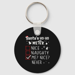 Nice Naughty Me_ Nice_ Never_ Christmas List Santa Keychain