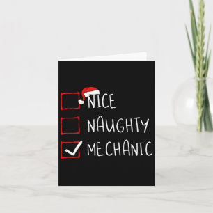 Nice Naughty Mechanic Christmas List Xmas Santa Cl Card