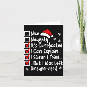 Nice Naughty Multi Checklist Funny Christmas List  Card