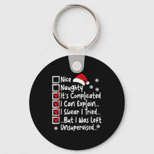 Nice Naughty Multi Checklist Funny Christmas List  Keychain