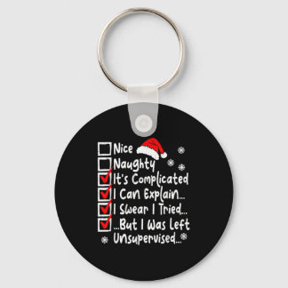 Nice Naughty Multi Checklist Funny Christmas List Keychain