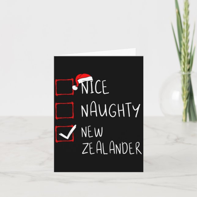 Nice Naughty New Zealander Christmas New Zealand H Card (Front)