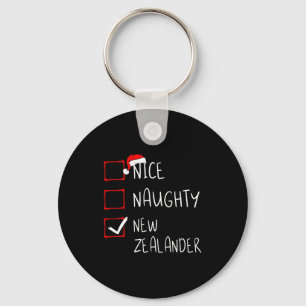 Nice Naughty New Zealander Christmas New Zealand H Keychain
