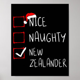 Nice Naughty New Zealander Christmas New Zealand H Poster