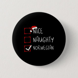 Nice Naughty Norwegian Christmas Norway Heritage R Button