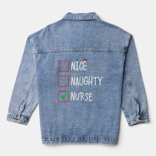 nice naughty nurse christmas list santa claus tank denim jacket