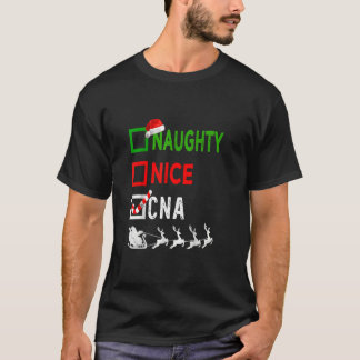 Nice Naughty Nurse CNA Nurse Santa Hat Christmas L T-Shirt