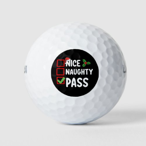 Nice Naughty Pass Christmas List Family Holiday Golf Balls