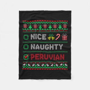 Nice Naughty Peruvian Christmas Checklist Peru Fleece Blanket