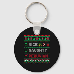 Nice Naughty Peruvian Christmas Checklist Peru Keychain