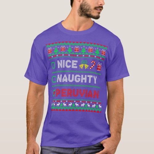 Nice Naughty Peruvian Christmas Checklist Peru T_Shirt