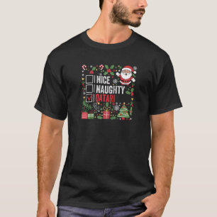 Nice Naughty Qatari Christmas Santa Claus Qatar Ra T-Shirt
