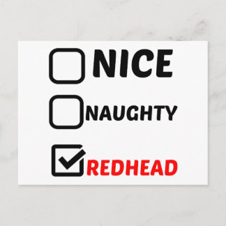 NICE NAUGHTY REDHEAD POSTCARD
