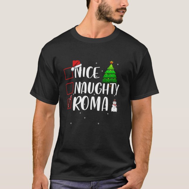 Nice Naughty Roma Gypsy Christmas Matching Top  (Front)