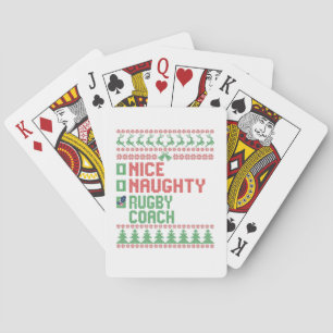 Nice Naughty Rugby Coach Funny Christmas Matching Poker Cards