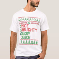 Nice Naughty Rugby Coach Funny Christmas Matching