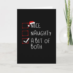 Nice Naughty Santa Hat Humor Vibe Card
