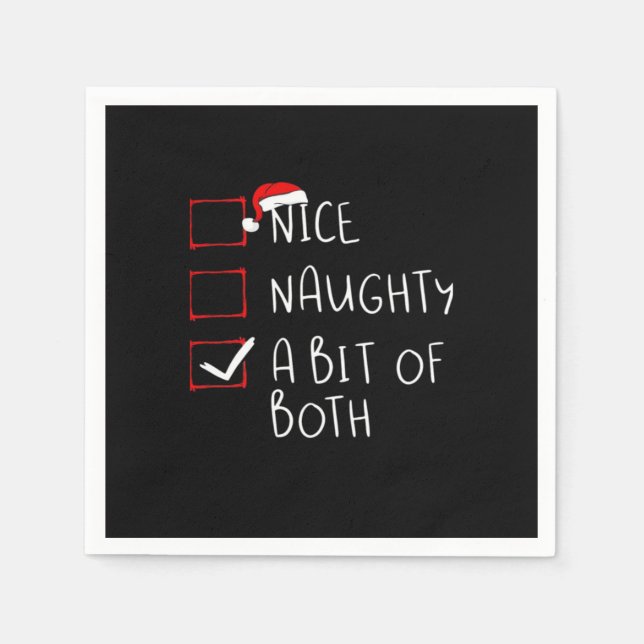 Nice Naughty Santa Hat Humor Vibe  Napkins (Front)