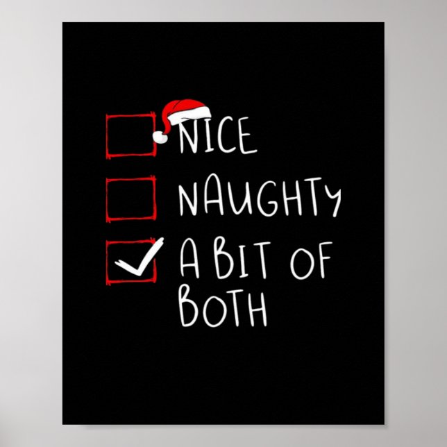 Nice Naughty Santa Hat Humor Vibe  Poster (Front)