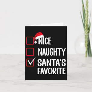 Nice Naughty Santa's Favorite Christmas List Santa Card