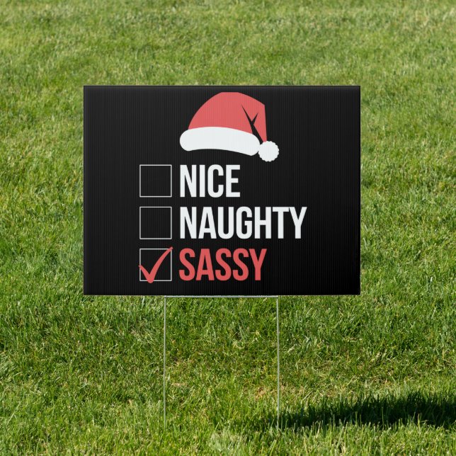 Nice Naughty Sassy Christmas List  Sign (Insitu)