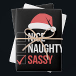 Nice Naughty Sassy Christmas List  Wrapping Paper Sheets<br><div class="desc">Nice Naughty Sassy Christmas List</div>